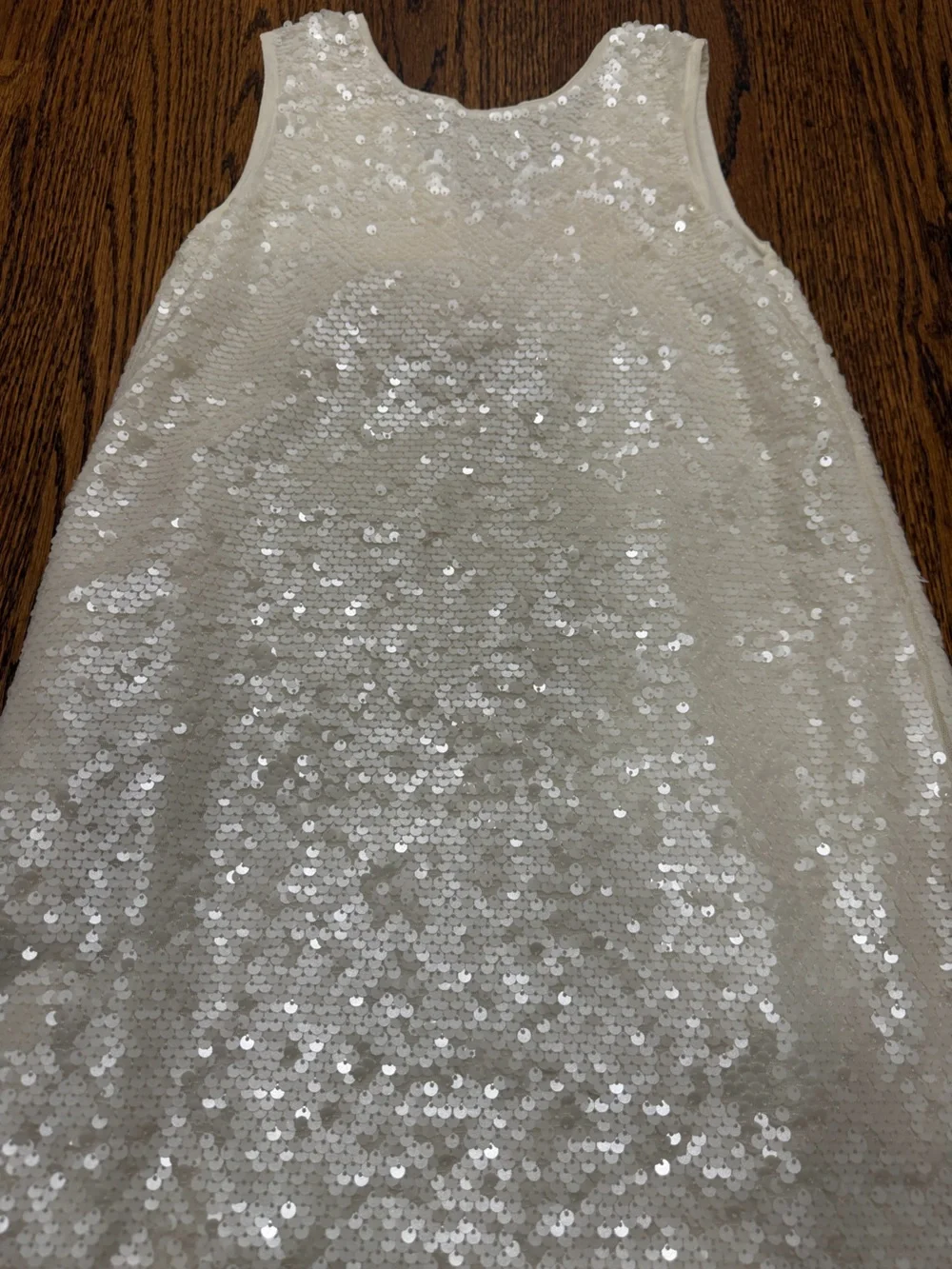 H&M Ivory Sequin Tank Dress for Girls